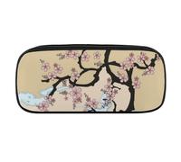 JiuPopular Trousse à crayons en polyuréthane, motif cerisier de montagne Fuji au Japon, trousse de papeterie utilisée comme trousse à crayons pour le bureau et l'école, sac de voyage d'affaires ou