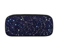 JiuPopular Trousse à crayons en polyuréthane, motif constellations phosphorescentes de minuit, utilisée comme trousse à crayons pour le bureau et l'école, sac de voyage d'affaires ou petite boîte à