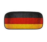 JiuPopular Trousse à crayons en polyuréthane - Motif drapeau de l'Allemagne - Pour le bureau et l'école, les voyages d'affaires ou la petite boîte à outils - Trousse de maquillage