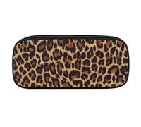 JiuPopular Trousse à crayons en polyuréthane, motif guépard, trousse de papeterie utilisée comme trousse à crayons pour le bureau et l'école, sac de voyage d'affaires ou petite boîte à outils, trousse