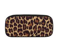 JiuPopular Trousse à crayons en polyuréthane, sac de papeterie cool à motif guépard utilisé comme trousse à crayons pour le bureau et l'école, sac de voyage d'affaires ou petite boîte à outils