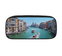 JiuPopular Trousse à crayons en polyuréthane, Venise Italie, sac de papeterie utilisé comme trousse à crayons pour le bureau et l'école, sac de voyage d'affaires ou petite boîte à outils, trousse de