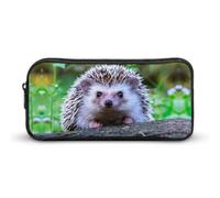 JiuPopular Trousse à crayons, joli petit hérisson, trousse de papeterie utilisée comme trousse à crayons pour le bureau et l'école, sac de voyage d'affaires ou petite boîte à outils, trousse de