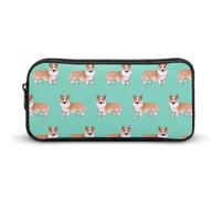 JiuPopular Trousse à crayons, jolie trousse de papeterie Corgi Pet et thé au lait utilisée comme trousse à crayons pour le bureau et l'école, sac de voyage d'affaires ou petite boîte à outils, trousse