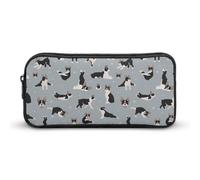 JiuPopular Trousse à crayons, motif chien terrier de Boston utilisée comme trousse à crayons pour le bureau et l'école, sac de voyage d'affaires ou petite boîte à outils, trousse de maquillage pour