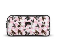 JiuPopular Trousse à crayons, trousse de papeterie Boston Terrier utilisée comme trousse à crayons pour le bureau et l'école, sac de voyage d'affaires ou petite boîte à outils, trousse de maquillage