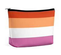 JiuPopular Trousse de maquillage mexicaine Dia De Muertos Trousse de toilette portable avec fermeture éclair pour un usage quotidien, voyage, Drapeau Lesbian Pride, Taille unique