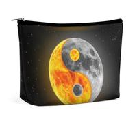 JiuPopular Trousse de maquillage portable avec fermeture éclair pour usage quotidien, voyage Motif girafe, Cool Yin Yang, Taille unique