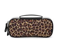 JiuPopular Trousse de maquillage portable en polyuréthane, motif guépard, trousse de papeterie utilisée comme trousse à crayons pour le bureau et l'école, sac de voyage d'affaires ou petite boîte à