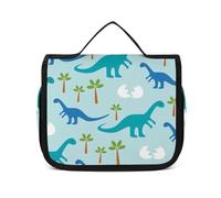 JiuPopular Trousse de toilette à suspendre, trousse de toilette vintage élégante pour bouteilles de vin et raisin, trousse de maquillage pour voyage, affaires, vacances, Adorables dinosaures