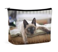JiuPopular Trousse de toilette portable avec fermeture éclair pour un usage quotidien, voyage, Chat thaïlandais mandala siamois, Taille unique