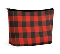JiuPopular Trousse de toilette portable avec fermeture éclair pour un usage quotidien, voyage, Motif buffle rouge et noir., Taille unique