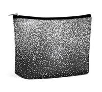 JiuPopular Trousse de toilette portable avec fermeture éclair pour un usage quotidien, voyage, Paillettes argentées brillantes., Taille unique