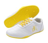 JiuQing Chaussures d'arts Martiaux Hommes Femmes Et Enfants Chaussures D'entraînement pour Tai Chi Kung Fu Taekwondo Pieds Nus Légères,Blanc,34 EU
