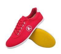 JiuQing Chaussures d'arts Martiaux pour Hommes Femmes Et Enfants Baskets De Taekwondo De Tai-Chi De Marche Pieds Nus en Toile,Rouge,36 EU