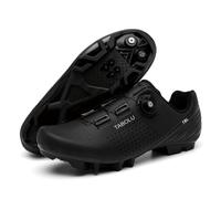 JiuQing Chaussures VTT Homme avec Cales SPD Chaussures Montagne Cyclisme | Compatible Avec SPD, Chaussures Vélo D'intérieur D'extérieur, Légères Respirantes, Boucle Rotative, Pour Route Sentiers