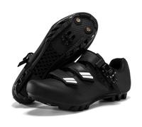 JiuQing Chaussures VTT Hommes Chaussures Vélo Montagne Respirantes À Boucle | Compatible Avec Les Cales De Pédales SPD À 2 Vis Antidérapant Confortable Pour Le Vélo En Intérieur Et En Extérieur