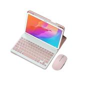 JiuRui Accessoires, Étui de Protection en Cuir for Tablette, Clavier QWERTY, Fente for Stylet, Compatible avec Huawei matepad 11.5S 2024 Universel(Pink+Keyboard+Mouse)