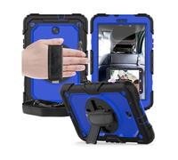 JiuRui Accessori, Anti Drop Silicone Shell with Shoulder Strap, Tablet Protective Case Suitable for iPad 11th Gen 2025/10th Generation-10.9 inch Universal(Black+Royal Blue)