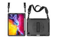 JiuRui Accessori, Anti-Fall Silicone Shell, Strap and Shoulder Protective Cover Suitable for iPad 11th (2025)/10th Generation -10.9 inches(Black (Bracelet+Strap))