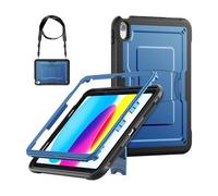 JiuRui Accessori, Honeycomb Large Bracket, Protective Shell Cover Suitable for iPad Air 13 M3 A3268(2025)/Air 13 M2 (2024)(Dark Blue+Strap)