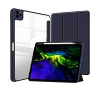 JiuRui Accessori, Painted Protective Cover with Pen Slot, Acrylic Marble Texture Shell Suitable for iPad Mini 7 2024/mini6 2021-8.3 inch(Bleu foncé)