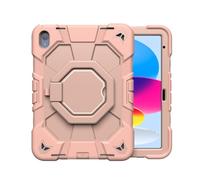 JiuRui Accessori, Protable Anti Fall Case with 360° Rotatable Bracket, Silicone Protective Cover Suitable for iPad iPad Air11 (M2/M3) 11 inch 2025(Pink+Pink)