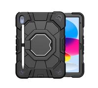 JiuRui Accessori, Protable Anti Fall Case with 360° Rotatable Bracket, Silicone Protective Cover Suitable for iPad iPad Air11 (M2/M3) 11 inch 2025(Black+Black)