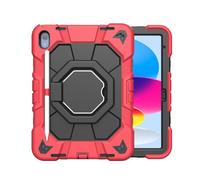 JiuRui Accessori, Protable Anti Fall Case with 360° Rotatable Bracket, Silicone Protective Cover Suitable for iPad iPad Pro 11" M4 2024(Red+Black)