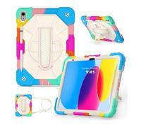 JiuRui Accessori, Shoulder Strap Protective Case, Horizontal and Vertical Bracket Silicone Cover Suitable for iPad Pro 11 inch 2018-2022(Colorful Blue)