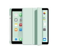 JiuRui Accessori, Triple Fold Protective Cover with Pen Slot, Silicone Soft Shell Suitable for iPad Mini 7 2024/Mini6 2021 8.3 inches(Fresh Green)