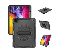 JiuRui Anti-Fall Silicone Shell, Strap and Shoulder Protective Cover Suitable for iPad Air 11 inch-2024/2025(Black (Bracelet))