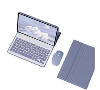 JiuRui Tablettes Accessoires, Clavier Amovible Standard/rétroéclairé, étui de Protection à Rabat en Cuir Compatible avec Redmi Pad SE 11 Pouces(Purple+Keyboard+Mouse)