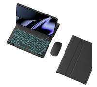 JiuRui Tablettes Accessoires, Clavier Amovible Standard/rétroéclairé, étui de Protection à Rabat en Cuir Compatible avec Redmi Pad 10,6 Pouces(Black+Backlit Keyboard Mouse)