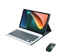 JiuRui Tablettes Accessoires, Clavier Amovible Standard/rétroéclairé, étui de Protection à Rabat en Cuir Compatible avec Redmi Pad SE 11 Pouces(Dark Green+Keyboard+Mouse)