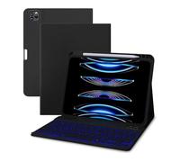 JiuRui Tablettes Accessoires, Clavier rétroéclairé détachable, étui de Protection à Rabat en Tissu Compatible avec iPad Pro 11 Pouces 2024(Black+Keyboard)