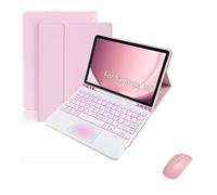JiuRui Tablettes Accessoires, Étui de Protection à Rabat en Cuir avec Clavier rétroéclairé Amovible, Compatible avec Samsung Galaxy Tab S8 11 Pouces X700/X706(Pink+Keyboard+Mouse)