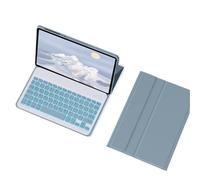 JiuRui Tablettes Accessoires, Étui de Protection Amovible en Cuir avec Clavier rétroéclairé et Rabattable, Compatible avec Xiaomi 6/6 Pro 11 Pouces(Misty Blue+Backlit Keyboard)