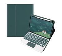 JiuRui Tablettes Accessoires, Étui en Cuir PU et TPU avec Emplacement for Stylo et Clavier Amovible Compatible avec Huawei MatePad SE11 2024(Dark Green+Touch Keyboard)