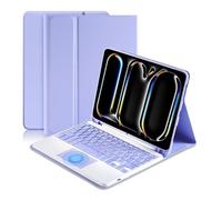 JiuRui Tablettes Accessoires, Étui en Cuir PU et TPU avec Support et Clavier Amovible, Compatible avec Samsung Galaxy Tab A9 Plus 11 Pouces SM-X210/X216/X218(Purple+Keyboard)