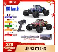 JIUSI PT14R MT14R 1/14 4WD RC voiture 80 km/h sans brosse 2.4G télécommande voiture de course haute vitesse tout-terrain RC camion 3S 35C 2200mAh MT14R Purple 3B