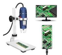 Jiusion HD 2MP USB Microscope numérique 40-1000X Caméra Endoscope à grossissement Portable avec 8 LED Support Stable en Alliage d'aluminium pour OTG Android Mac Windows 7 8 10 11 Linux