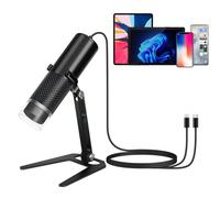 Jiusion Microscope Numérique USB Pour iPhone iPad Android Téléphone Tablette, 50 à 1000X Coin Adulte Étudiant Enfant Scope Bijoutier Loupe 1920x1440P Enregistrement avec support en métal - Pas Pour PC
