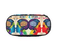 JIUTY Avantage du cerveau gauche et droit - Jolie trousse esthétique de grande capacité avec fermeture éclair - Organiseur de bureau portable pour adultes, Noir , Taille unique, Organiseur de sac
