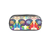 JIUTY Avantage du cerveau gauche et droit - Trousse transparente élégante avec fermeture éclair lisse - Sac de papeterie multifonction pour l'école et le bureau