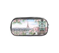 JIUTY Belle trousse transparente élégante avec fermeture éclair lisse, sac de papeterie multifonction pour l'école et le bureau