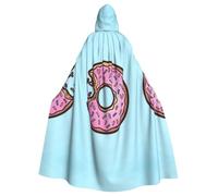 JIUTY Cape à capuche économique avec impression beignet pour adulte, 145 cm de long, parfaite pour les fêtes d'Halloween, les danses