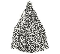JIUTY Cape à capuche économique pour adulte avec imprimé léopard noir, 145 cm de long, parfaite pour les fêtes d'Halloween, les danses