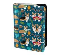 JIUTY Corgi Porte-passeport en cuir de vache pour homme et femme, Noir , Taille unique