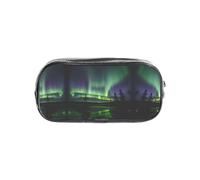 JIUTY Dark Northern Lights Trousse à crayons transparente élégante avec fermeture éclair lisse, sac de papeterie multifonction pour l'école et le bureau